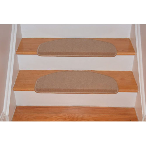 Symple Stuff Bullnose Carpet Stair Treads with Adhesive Sticker